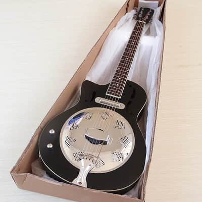 Left Handed Custom Resonator Guitar, Laminated Spruce Top Body, Mahogany Neck image 2