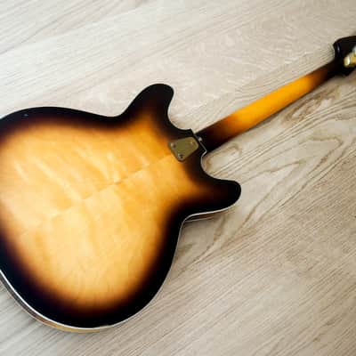 1968 Hagstrom Concord C-2 Deluxe Vintage Hollowbody Bass Guitar Ebony Board & Gold Hardware, Viking image 16
