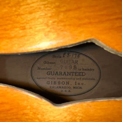 1951 Iconic Vintage Gibson ES-175N Electric Hollow Body Jazz Box Guitar Natural Blonde w Original Black P-90 Pickup & OHSC Lifton~A Beast Jazzbox in VG/Excellent Condition! ~NEW REDUCED PRICE~ image 22