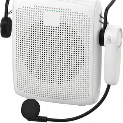 Wireless Voice Amplifier -15W Bluetooth Headset Mic, Portable PA System for Teachers, Teacher Microphone for Classroom, 12-15H Battery, Small Presentation Speaker Sound Amplifier White image 1
