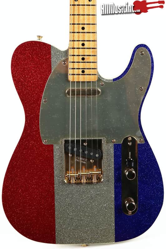 Fender Buck Owens Signature Telecaster Red Silver Blue Sparkle Electric Guitar