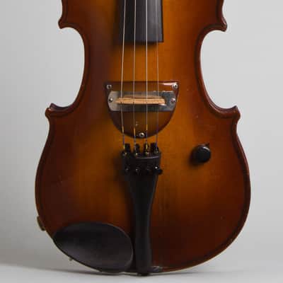 National  Vio-Lectric Electric Violin (1937), ser. #A-5645, period black hard shell case. image 3