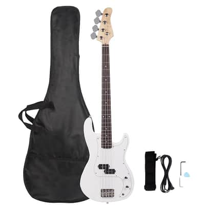Glarry GP Electric Bass Guitar White Bass + Bag + Strap + Amp Wire + Plectrum + Spanner Tool image 18