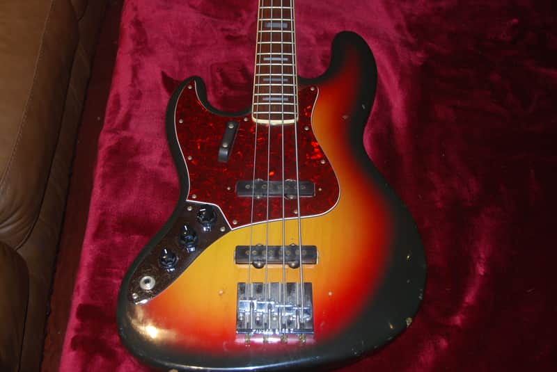 CarloRobelli Jazz Bass 1970s Tobacco Burst Left Hand Bass Guitar image 1