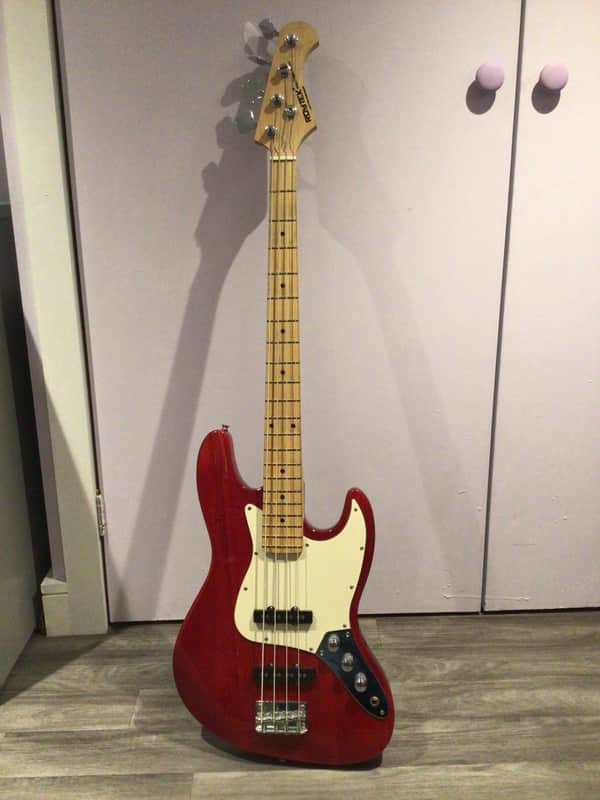 Roytek Traditional series bass guitar Mid 90s - Red and cream image 1