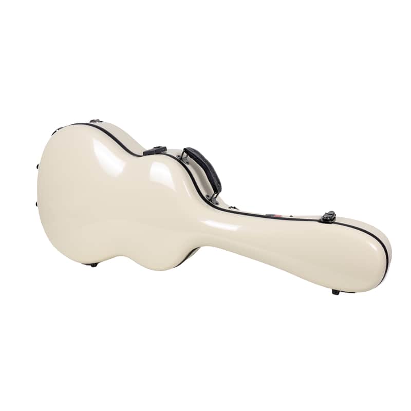 Crossrock Deluxe Fiberglass fits for Classical Guitar Case, 4/4 Full Size Acoustic Guitar Case-Ivory image 1