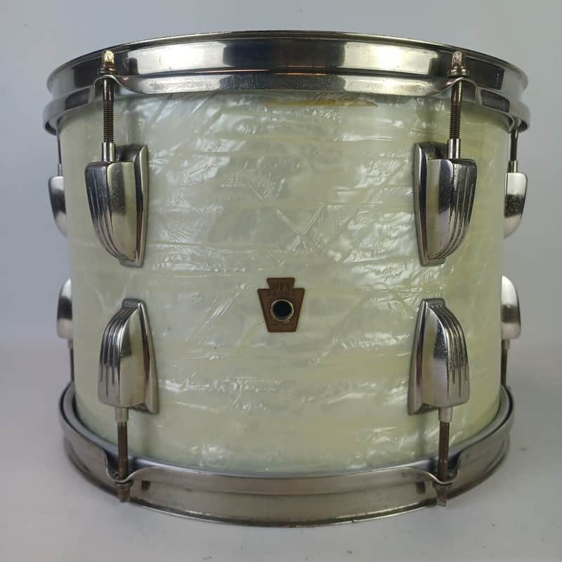 WFL Ludwig 9x13"White Marine Pearl Tom Drum Vintage WMP 3p Mahogany Nickel-Brass image 1