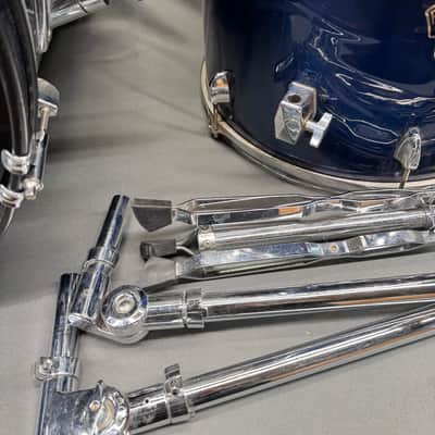 Vintage Ludwig Pinnacle Drum Kit 5pc Set Dark Blue Rack Floor Toms Snare Kick image 2