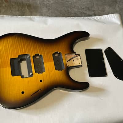 2000's India Jackson JS30 JS Series Dinky Sunburst Flame Top Guitar Body Floyd Ready image 1