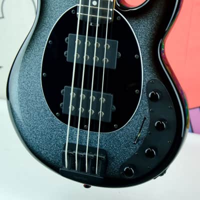 Used Ernie Ball Music Man Stingray Special HH Bass 4 String, Smoked Chrome Sparkle Finish, Hard Case image 4