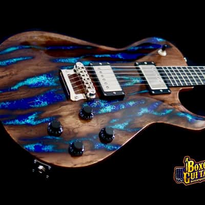 Knaggs Kenai T2 Spalted Maple/Lapis Stone Singlecut Natural-Blue image 4