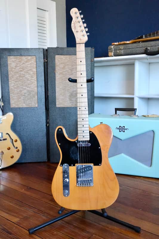 ‘15 Squier Affinity Telecaster Left-Handed with String-Through Bridge Butterscotch Blonde image 1