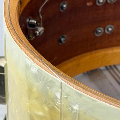 Ludwig WFL 7x14" Twin Strainer 30's Snare Drum - White Marine Pearl image 8