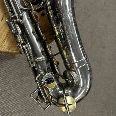 Early 1900's Pahme El Schultheis NYC 'Adolphe Sax' Silver Engraved Alto Saxophone image 11
