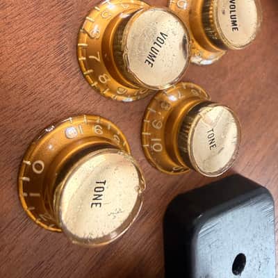 Vintage 60s Gibson reflector knobs (Gold) image 1
