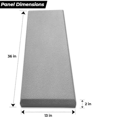 Acoustic Panel Gray | Fiberglass 2-pack | Professional sound absorbing Panel | Decorative sound proof panel | acoustic wall panel (36x13x2 in) - Gray image 2