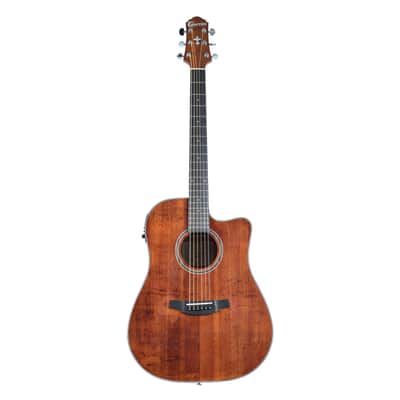 Crafter Silver Series 100 Dreadnought Cutaway Acoustic Electric Guitar - Brown image 3