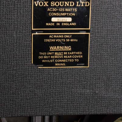 Vox AC-30/6 Twin Large Combo Tube Amplifier, c. 1981, ser. #25292. image 4