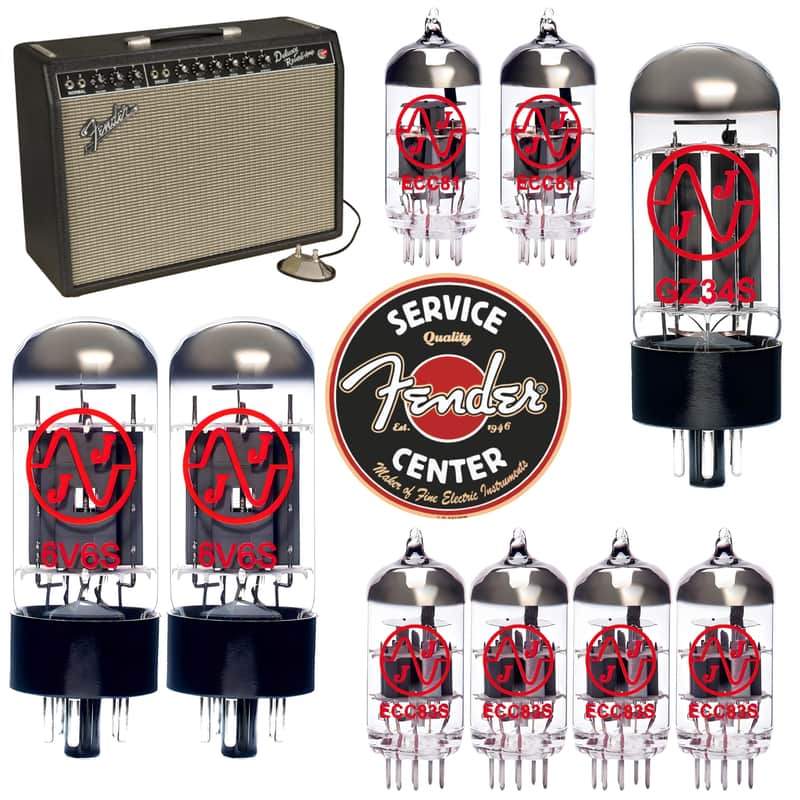 Fender '64 Custom Deluxe Reverb Tube Set | JJ ECC83, ECC81, Matched and Burned In JJ 6V6, and JJ GZ34 image 1