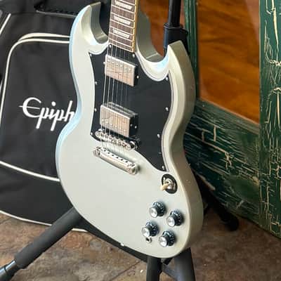 Epiphone SG Sandard Electric Guitar Silver Mist With Soft Epiphone Logo Case image 9