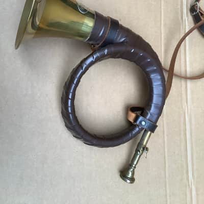 Vintage  FÜRST Fuerst PLESS Jagdhorn leater Ledergurt Jagd hunting Horn Germany image 12