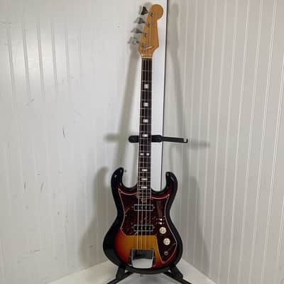 Vintage Cameo Teisco Deluxe Bass Guitar Sunburst image 2