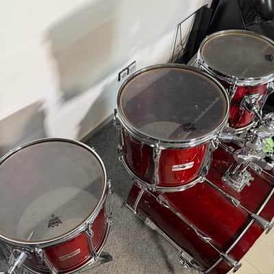 Yamaha Recording Custom (MIJ) 22,10,12,14 Drum Kit - Cherry Red image 5
