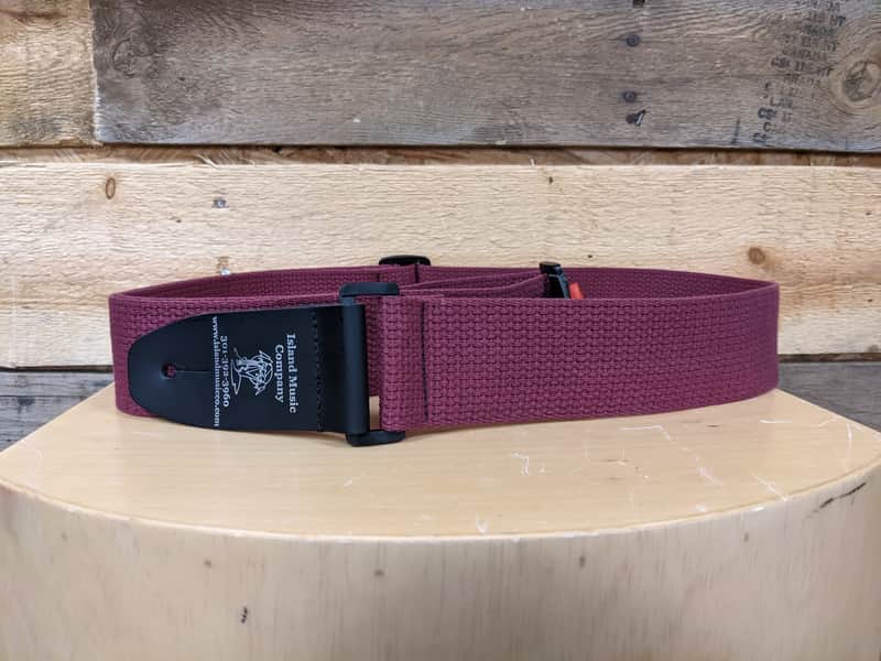 Island Music 2" Cotton Strap Burgundy image 1