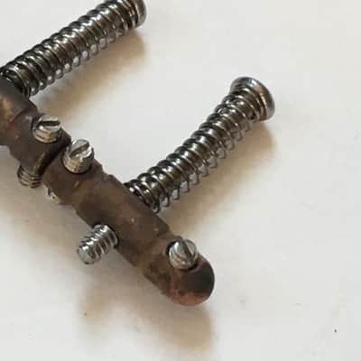 3 Tele Custom Aged Relic Solid Brass Thin Saddles For Vintage Style Fender Guitar Rounded Ends image 5
