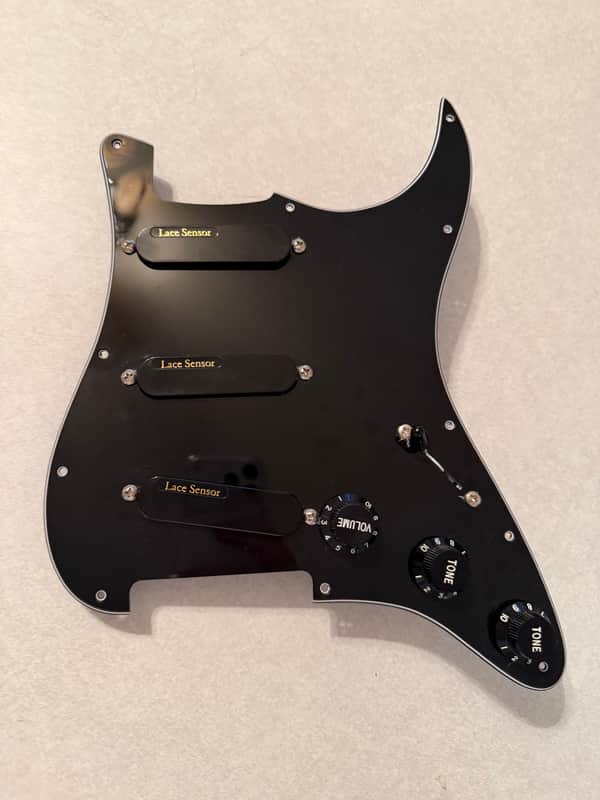 Lace Sensor Gold Loaded Strat Pickguard 2022 -Black image 1