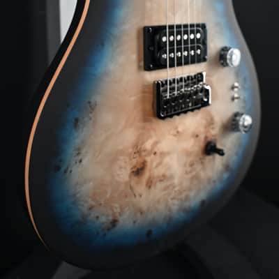 PRS SE Custom 24-08 Poplar Burl Limited Edition Lake Blue Midnight Burst #143 image 11