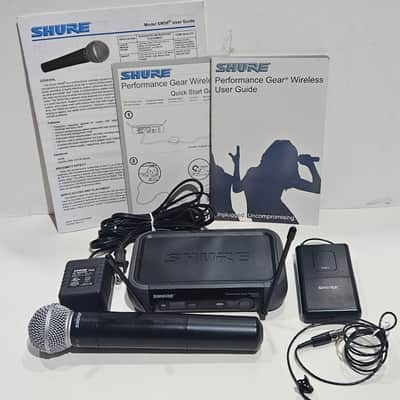 SHURE PGX4 PGX2 (SM58 Mic)  PGX1  H6 524-542 MHZ COMPLETE SET WITH COLLAR MIC image 1