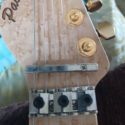 Paoletti Leather Strat 2017 - Leather brass birds eye image 2