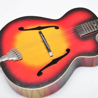 Orpheus 60s Orfeus Vintage Cutaway Jazz Archtop Acoustic Guitar Sunbirst image 10