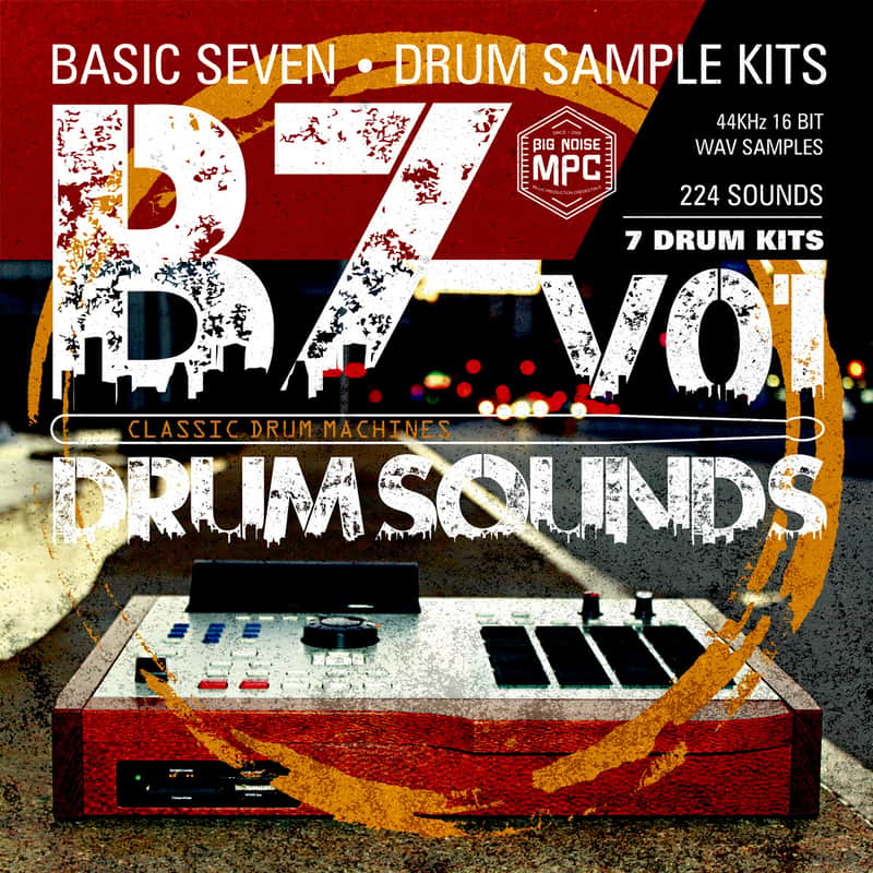 Basic Seven Hip-Hop Drum Sounds v.01 WAV Files | USB Flash Drive image 1