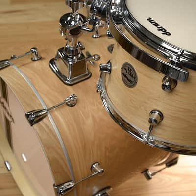 Ddrum SE Flyer 12/14/18/5.5x14 4pc Drum Kit Satin Natural Lacquer w/Ash Outer Ply image 2