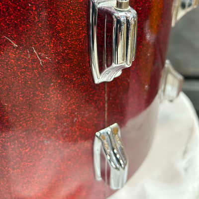Rogers 10" deep X 14" head Marching Snare Drum (175-1265) 60's - Red Sparkle Bild 12