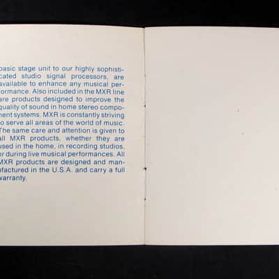 Used MXR Six Band Graphic Equalizer Owner's Manual Late 1970's VGC image 3