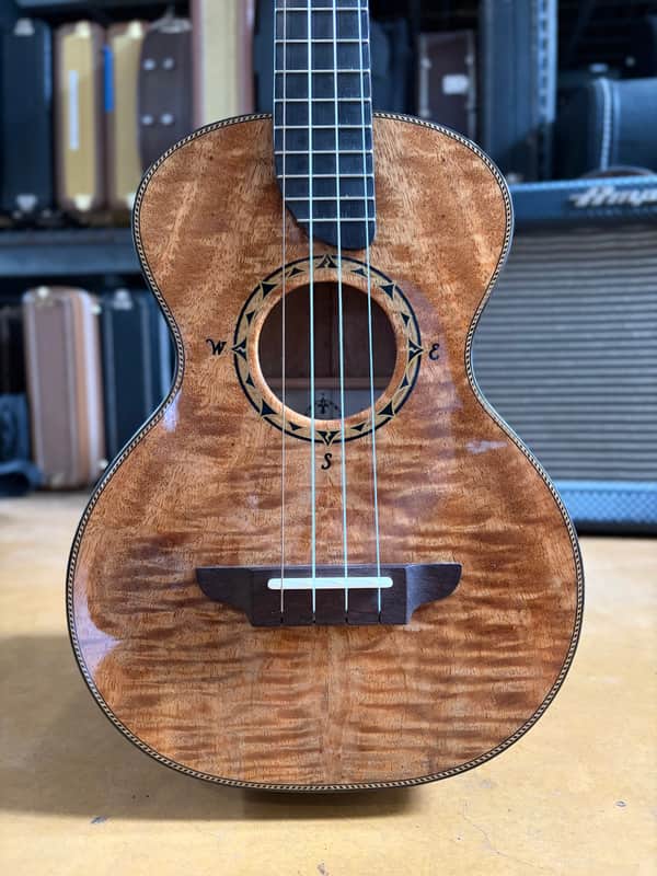 2012 Rick Turner Compass Rose Tenor Ukulele #311 – Highly Figured Koa – Deluxe – Gig Bag image 1