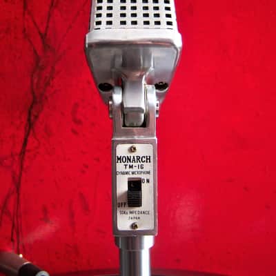 Vintage 1960's Monarch TM-16 dynamic microphone Satin Chrome High Z w cable image 4