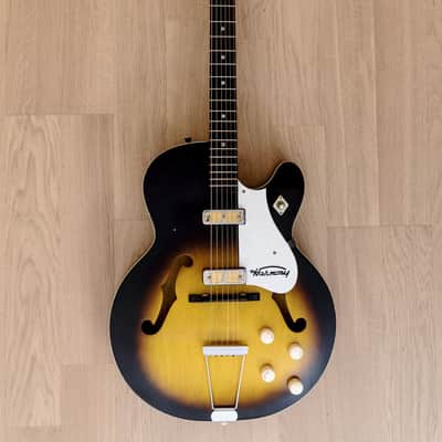 1963 Harmony Rocket H54 Vintage Electric Guitar Sunburst w/ DeArmond Gold Foils image 2