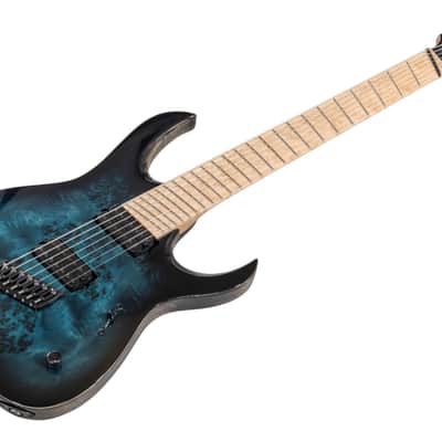 Mayones Duvell 7 Elite VF Custom Eye Poplar - Trans Teal Burst Gloss image 15