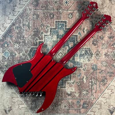 2008 B.C. Rich Bich Legacy Double Neck Transparent Red MIK Made In Korea Electric Guitar W/ Original Hardshell Case! image 4