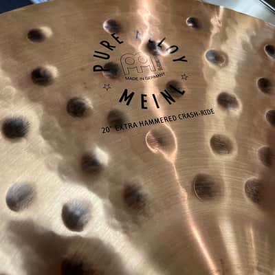 Meinl 20" Pure Alloy Extra Hammered Crash / Ride Cymbal 2017 - Present - Traditional - LIGHT BENDS image 2