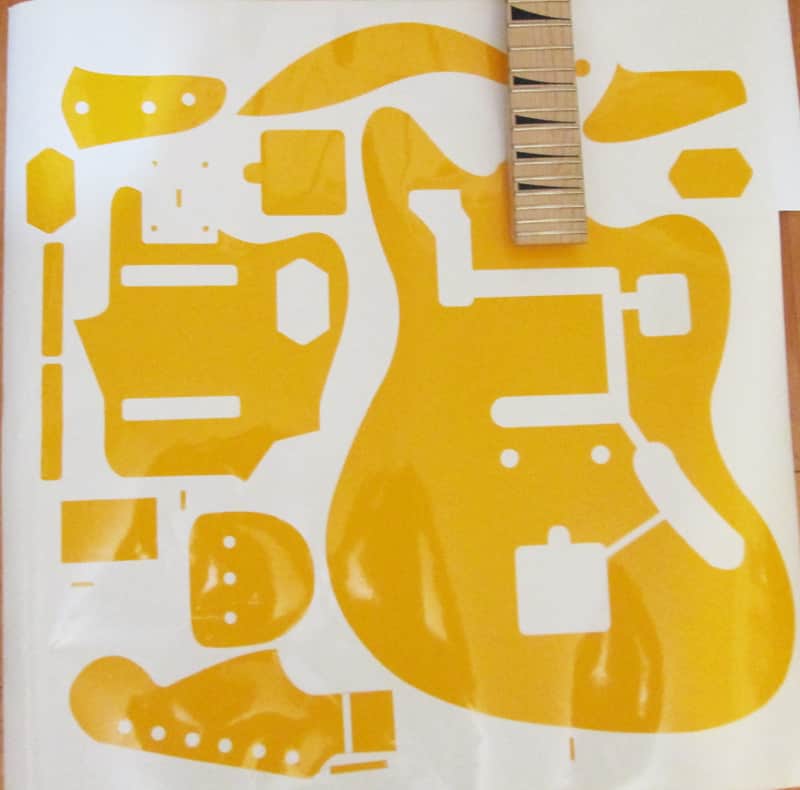 Fender '62 Jaguar blueprint ,routing template, guitar body building image 1