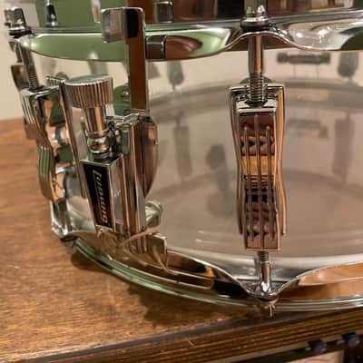 Ludwig 5x14" Vistalite Acrylic 10-Lug Snare Drum with P-85 Strainer 1970s - Clear image 10