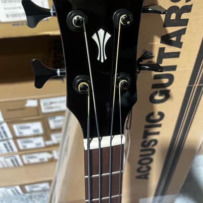 Ibanez AEGB24E AEG Acoustic-electric Bass Guitar - Black High Gloss image 4