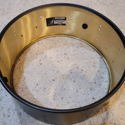 Pearl Matt Halpern MH1460/B 14x6 1.5mm Brass Snare Drum SHELL ONLY Black image 5