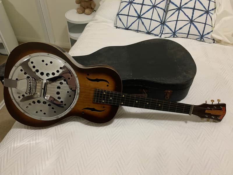 Wayne Amplyphone Guitar Resonator 1930’s/1940’s Brown/black image 1