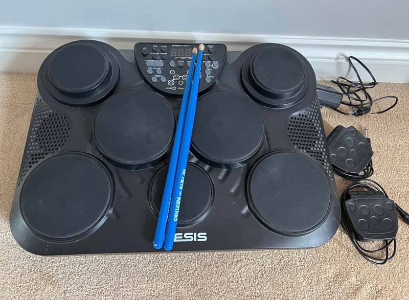 Alesis CompactKit 7 7-Pad Portable Tabletop Drum Kit 2010s - Black image 1